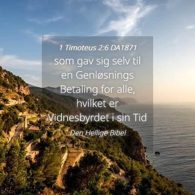 Picture 04 - 1 Timoteus 2:6 DA1871 - som gav sig selv til en Genløsnings Betaling for - Bible Verse Picture