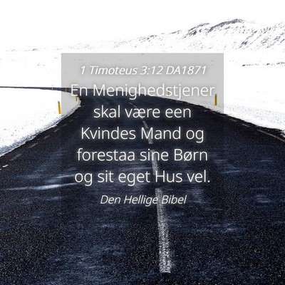 Picture 04 - 1 Timoteus 3:12 DA1871 - En Menighedstjener skal være een Kvindes Mand og - Bible Verse Picture