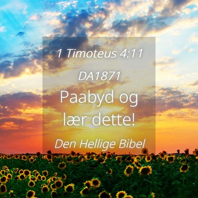 Picture 04 - 1 Timoteus 4:11 DA1871 - Paabyd og lær - Bible Verse Picture