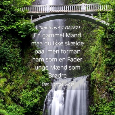 Picture 04 - 1 Timoteus 5:1 DA1871 - En gammel Mand maa du ikke skælde paa, men - Bible Verse Picture