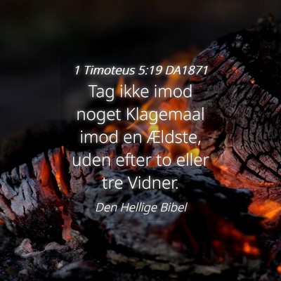 Picture 04 - 1 Timoteus 5:19 DA1871 - Tag ikke imod noget Klagemaal imod en Ældste, - Bible Verse Picture