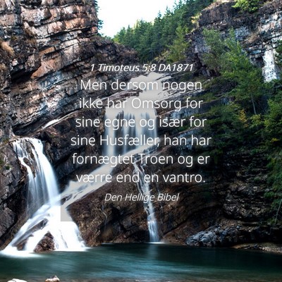 Picture 04 - 1 Timoteus 5:8 DA1871 - Men dersom nogen ikke har Omsorg for sine egne og - Bible Verse Picture