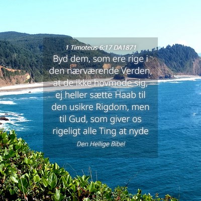 Picture 04 - 1 Timoteus 6:17 DA1871 - Byd dem, som ere rige i den nærværende Verden, - Bible Verse Picture