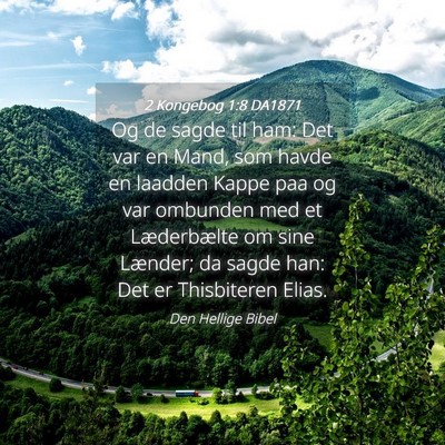 Picture 04 - 2 Kongebog 1:8 DA1871 - Og de sagde til ham: Det var en Mand, som havde - Bible Verse Picture