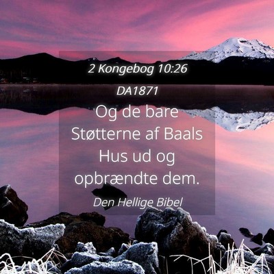 Picture 04 - 2 Kongebog 10:26 DA1871 - Og de bare Støtterne af Baals Hus ud og - Bible Verse Picture