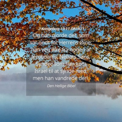 Picture 04 - 2 Kongebog 13:11 DA1871 - Og han gjorde det, som var ondt for Herrens - Bible Verse Picture