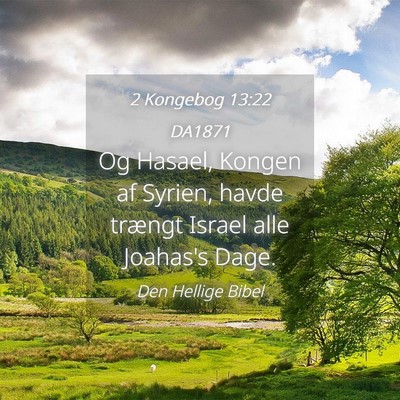 Picture 04 - 2 Kongebog 13:22 DA1871 - Og Hasael, Kongen af Syrien, havde trængt Israel - Bible Verse Picture