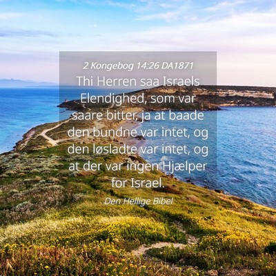 Picture 04 - 2 Kongebog 14:26 DA1871 - Thi Herren saa Israels Elendighed, som var saare - Bible Verse Picture