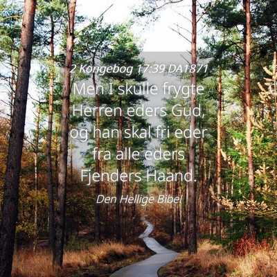 Picture 04 - 2 Kongebog 17:39 DA1871 - Men I skulle frygte Herren eders Gud, og han skal - Bible Verse Picture