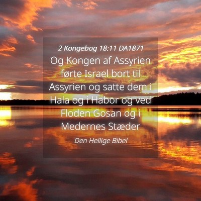 Picture 04 - 2 Kongebog 18:11 DA1871 - Og Kongen af Assyrien førte Israel bort til - Bible Verse Picture