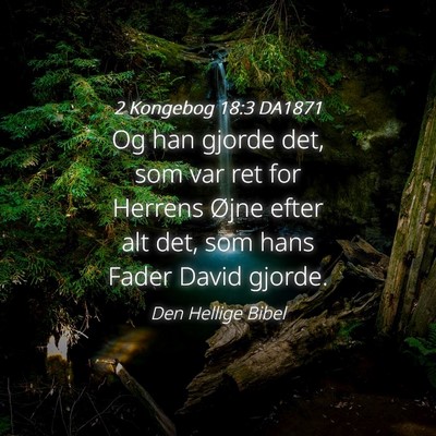 Picture 04 - 2 Kongebog 18:3 DA1871 - Og han gjorde det, som var ret for Herrens Øjne - Bible Verse Picture