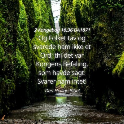 Picture 04 - 2 Kongebog 18:36 DA1871 - Og Folket tav og svarede ham ikke et Ord; thi det - Bible Verse Picture