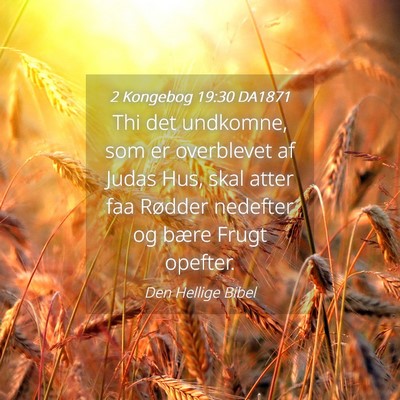 Picture 04 - 2 Kongebog 19:30 DA1871 - Thi det undkomne, som er overblevet af Judas Hus, - Bible Verse Picture