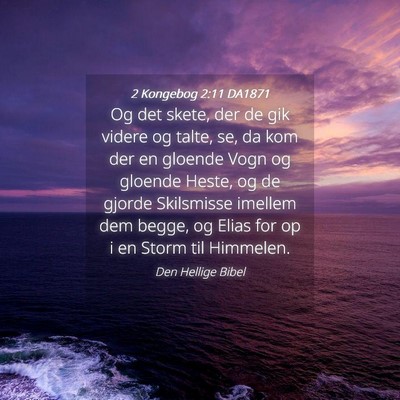 Picture 04 - 2 Kongebog 2:11 DA1871 - Og det skete, der de gik videre og talte, se, da - Bible Verse Picture