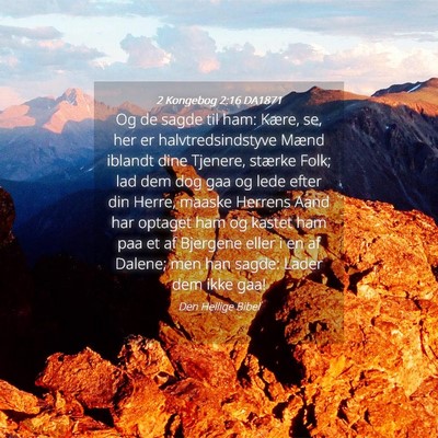 Picture 04 - 2 Kongebog 2:16 DA1871 - Og de sagde til ham: Kære, se, her er - Bible Verse Picture