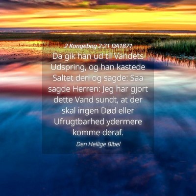 Picture 04 - 2 Kongebog 2:21 DA1871 - Da gik han ud til Vandets Udspring, og han - Bible Verse Picture