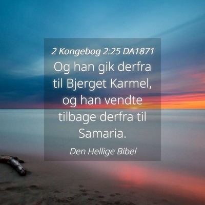 Picture 04 - 2 Kongebog 2:25 DA1871 - Og han gik derfra til Bjerget Karmel, og han - Bible Verse Picture