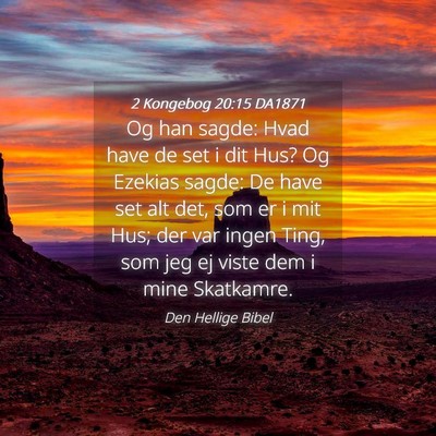 Picture 04 - 2 Kongebog 20:15 DA1871 - Og han sagde: Hvad have de set i dit Hus? Og - Bible Verse Picture