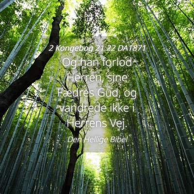 Picture 04 - 2 Kongebog 21:22 DA1871 - Og han forlod Herren, sine Fædres Gud, og - Bible Verse Picture