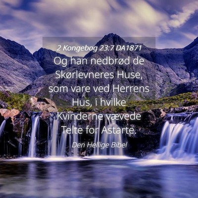 Picture 04 - 2 Kongebog 23:7 DA1871 - Og han nedbrød de Skørlevneres Huse, som vare - Bible Verse Picture