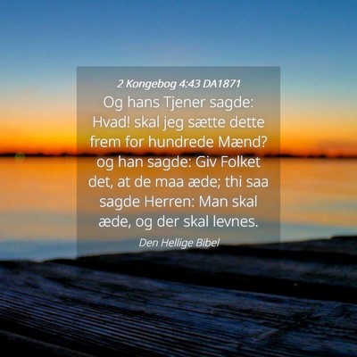 Picture 04 - 2 Kongebog 4:43 DA1871 - Og hans Tjener sagde: Hvad! skal jeg sætte dette - Bible Verse Picture