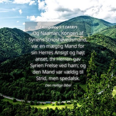 Picture 04 - 2 Kongebog 5:1 DA1871 - Og Naaman, Kongen af Syriens Stridshøvedsmand, - Bible Verse Picture