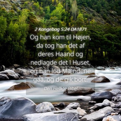 Picture 04 - 2 Kongebog 5:24 DA1871 - Og han kom til Højen, da tog han det af deres - Bible Verse Picture