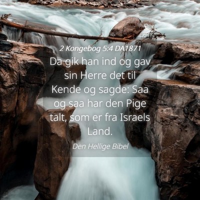 Picture 04 - 2 Kongebog 5:4 DA1871 - Da gik han ind og gav sin Herre det til Kende og - Bible Verse Picture