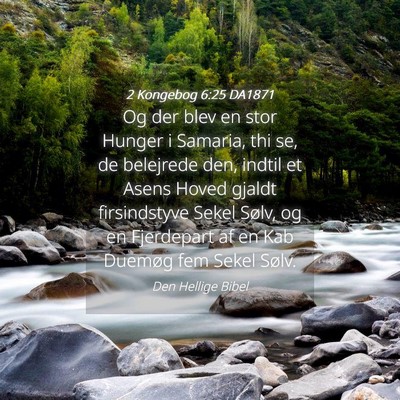 Picture 04 - 2 Kongebog 6:25 DA1871 - Og der blev en stor Hunger i Samaria, thi se, de - Bible Verse Picture