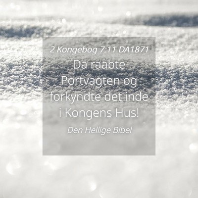 Picture 04 - 2 Kongebog 7:11 DA1871 - Da raabte Portvagten og forkyndte det inde i - Bible Verse Picture