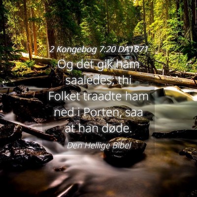 Picture 04 - 2 Kongebog 7:20 DA1871 - Og det gik ham saaledes; thi Folket traadte ham - Bible Verse Picture