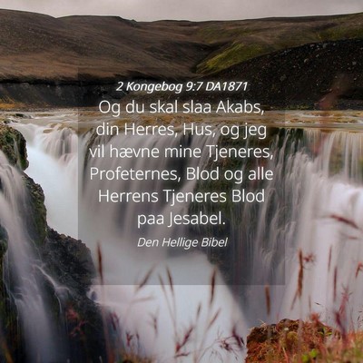 Picture 04 - 2 Kongebog 9:7 DA1871 - Og du skal slaa Akabs, din Herres, Hus, og jeg - Bible Verse Picture