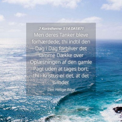 Picture 04 - 2 Korintherne 3:14 DA1871 - Men deres Tanker bleve forhærdede; thi indtil - Bible Verse Picture