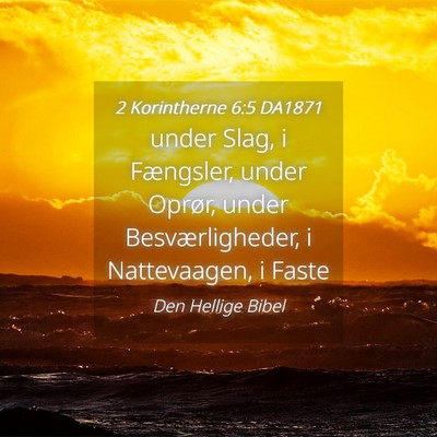 Picture 04 - 2 Korintherne 6:5 DA1871 - under Slag, i Fængsler, under Oprør, under - Bible Verse Picture