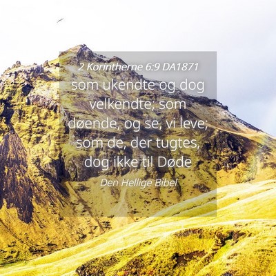 Picture 04 - 2 Korintherne 6:9 DA1871 - som ukendte og dog velkendte; som døende, og se, - Bible Verse Picture
