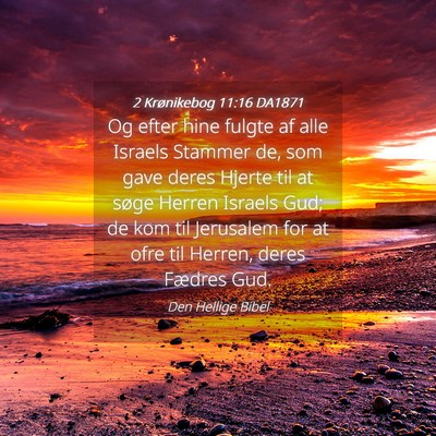 Picture 04 - 2 Krønikebog 11:16 DA1871 - Og efter hine fulgte af alle Israels Stammer de, - Bible Verse Picture