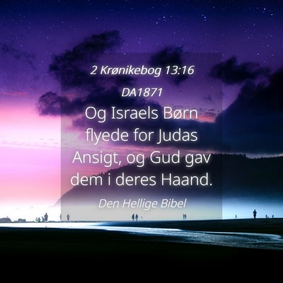Picture 04 - 2 Krønikebog 13:16 DA1871 - Og Israels Børn flyede for Judas Ansigt, og Gud - Bible Verse Picture