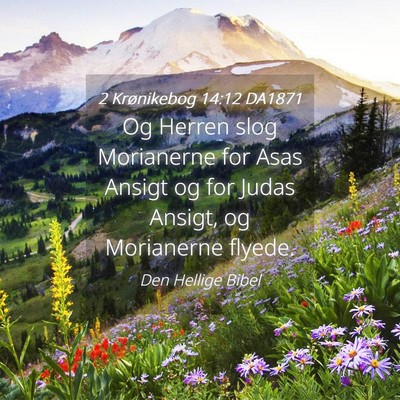 Picture 04 - 2 Krønikebog 14:12 DA1871 - Og Herren slog Morianerne for Asas Ansigt og for - Bible Verse Picture