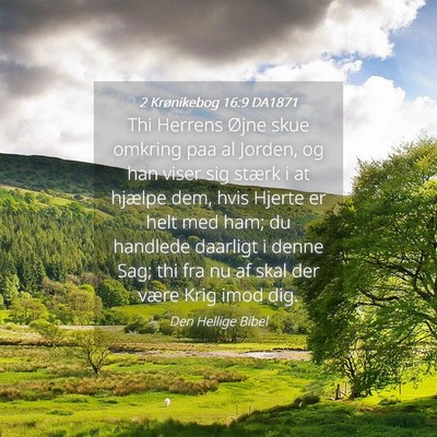 Picture 04 - 2 Krønikebog 16:9 DA1871 - Thi Herrens Øjne skue omkring paa al Jorden, og - Bible Verse Picture