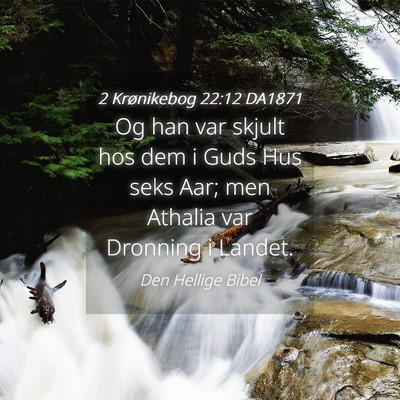Picture 04 - 2 Krønikebog 22:12 DA1871 - Og han var skjult hos dem i Guds Hus seks Aar; - Bible Verse Picture