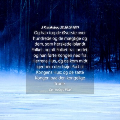 Picture 04 - 2 Krønikebog 23:20 DA1871 - Og han tog de Øverste over hundrede og de - Bible Verse Picture