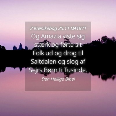 Picture 04 - 2 Krønikebog 25:11 DA1871 - Og Amazia viste sig stærk og førte sit Folk ud - Bible Verse Picture