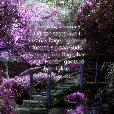 Picture 04 - 2 Krønikebog 26:5 DA1871 - Og han søgte Gud i Sakarias Dage, og denne - Bible Verse Picture