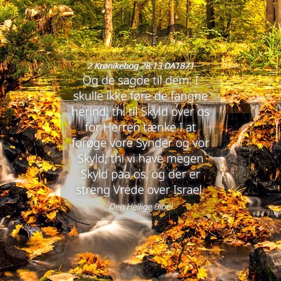 Picture 04 - 2 Krønikebog 28:13 DA1871 - Og de sagde til dem: I skulle ikke føre de - Bible Verse Picture