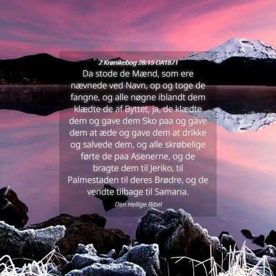 Picture 04 - 2 Krønikebog 28:15 DA1871 - Da stode de Mænd, som ere nævnede ved Navn, op - Bible Verse Picture