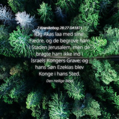 Picture 04 - 2 Krønikebog 28:27 DA1871 - Og Akas laa med sine Fædre, og de begrove ham i - Bible Verse Picture
