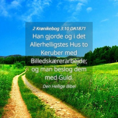 Picture 04 - 2 Krønikebog 3:10 DA1871 - Han gjorde og i det Allerhelligstes Hus to - Bible Verse Picture