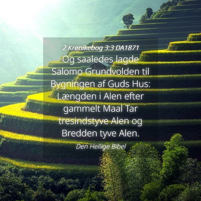 Picture 04 - 2 Krønikebog 3:3 DA1871 - Og saaledes lagde Salomo Grundvolden til - Bible Verse Picture