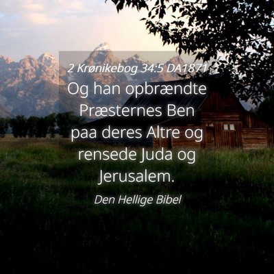 Picture 04 - 2 Krønikebog 34:5 DA1871 - Og han opbrændte Præsternes Ben paa deres Altre - Bible Verse Picture