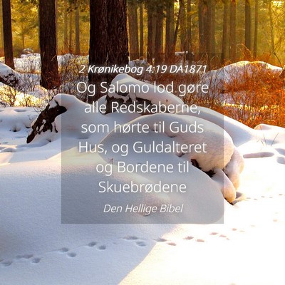 Picture 04 - 2 Krønikebog 4:19 DA1871 - Og Salomo lod gøre alle Redskaberne, som hørte - Bible Verse Picture